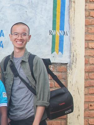 Visiting a school during a mental health project in 2022, Rwanda